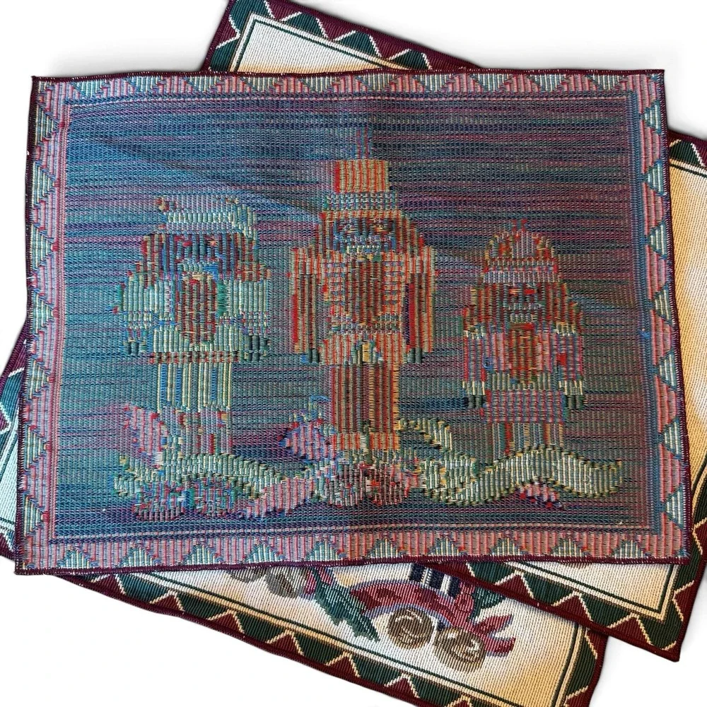 Set of 3 Vintage Nutcracker Tapestry Placemats Classic Traditional Christmas
